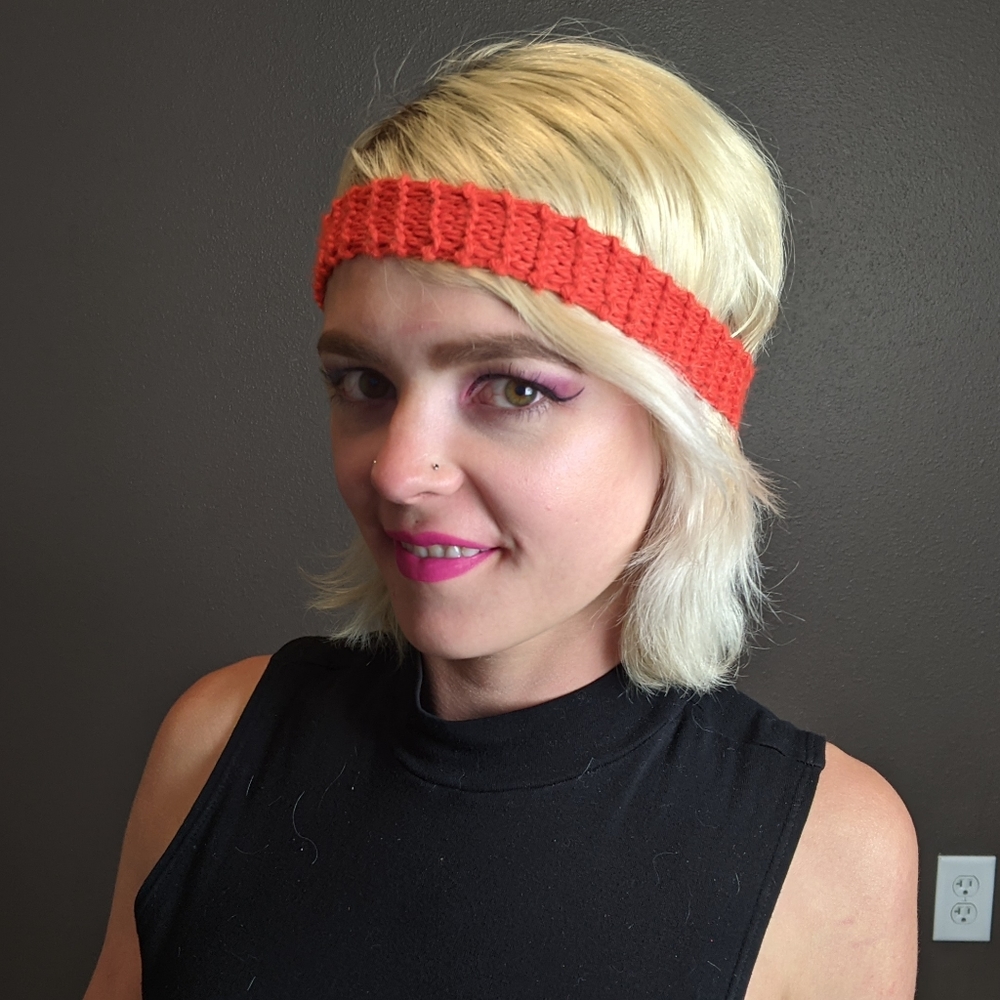 Orange 1.5" knit headband